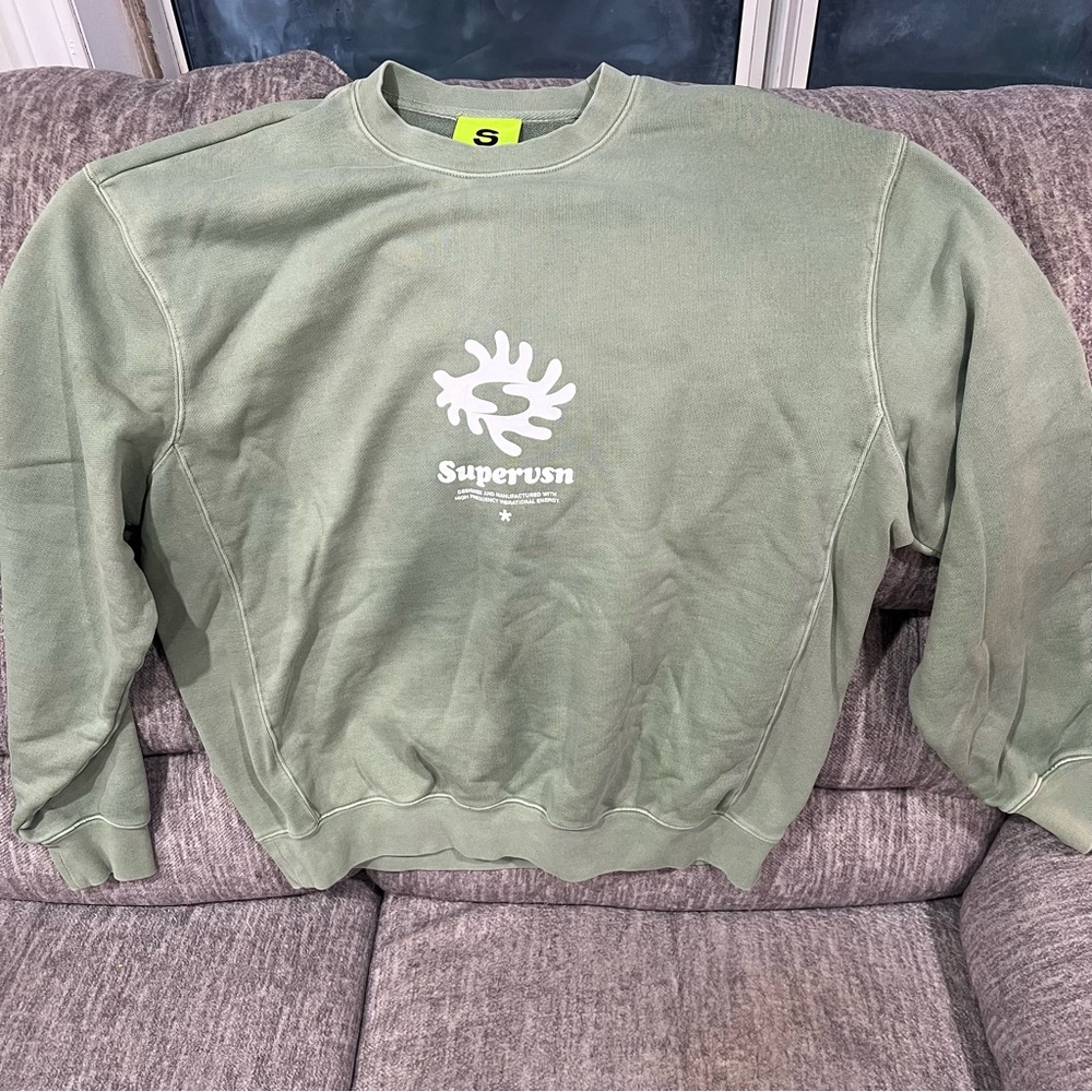 Supervsn Studios Since Mankind Green Crew Neck Sweatshirt Men’s S